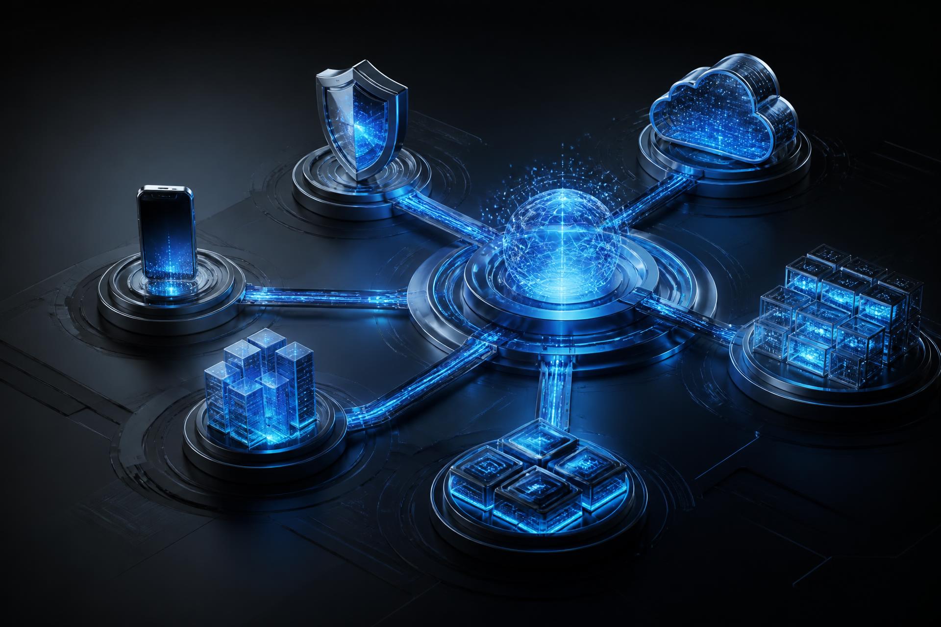 Connected digital architecture representing the Sentrox technology ecosystem